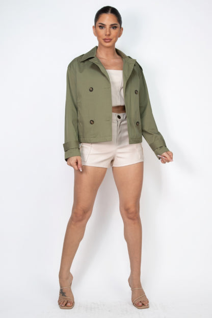 Double-breasted Waist-tie Trench Coat - AV Fashion’s