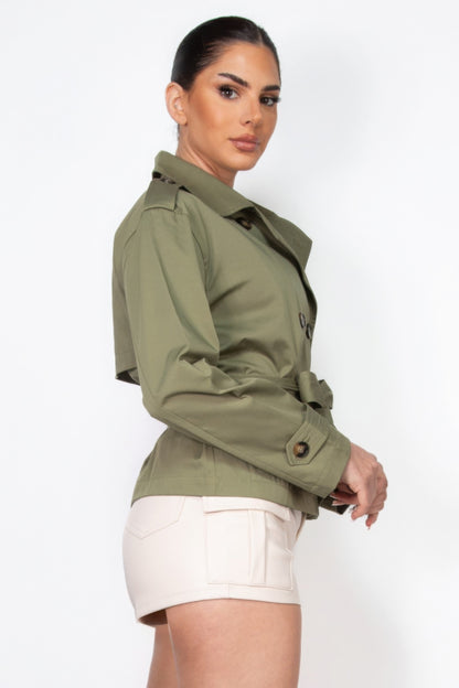 Double-breasted Waist-tie Trench Coat - AV Fashion’s