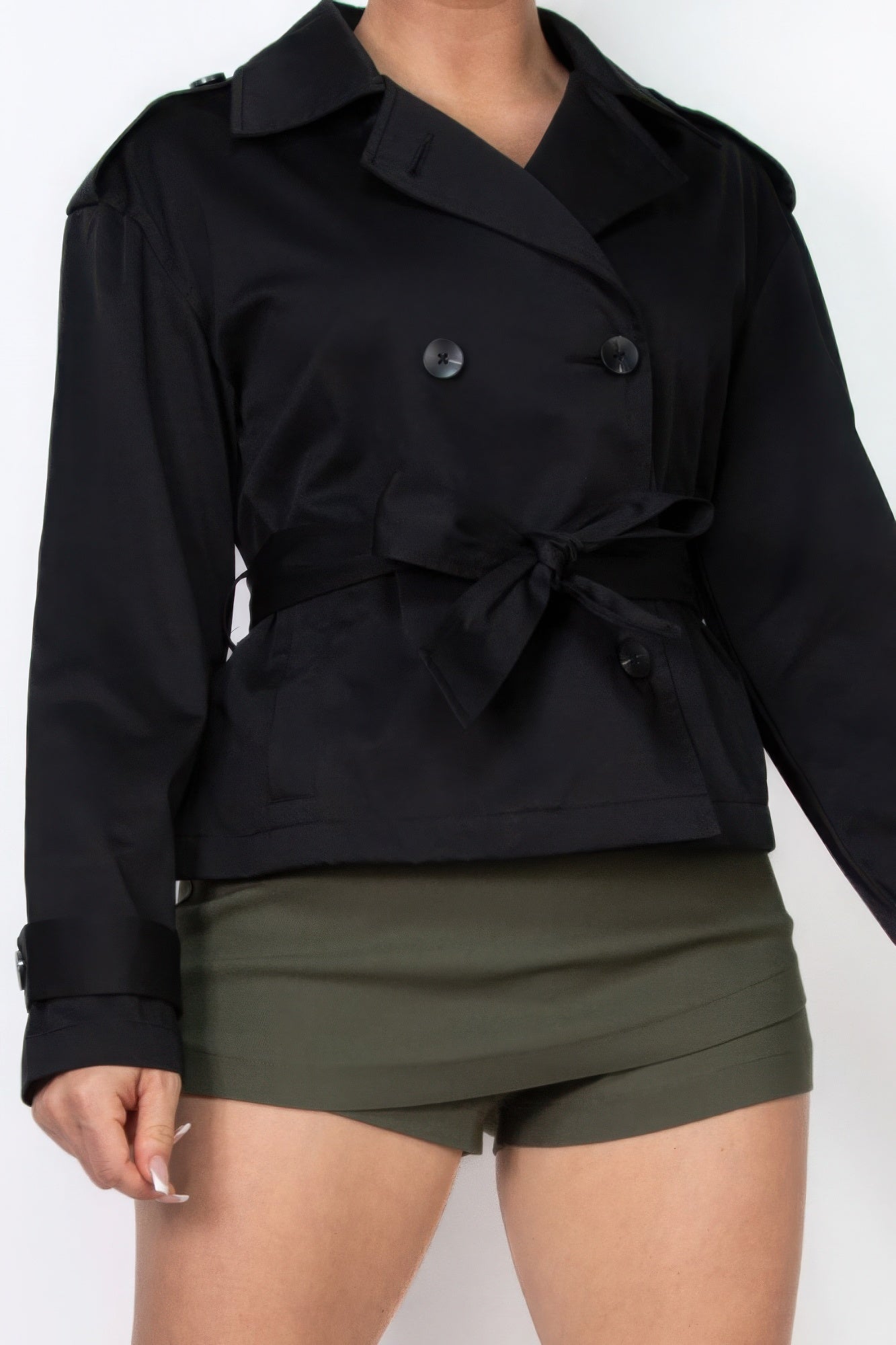 Double-breasted Waist-tie Trench Coat - AV Fashion’s