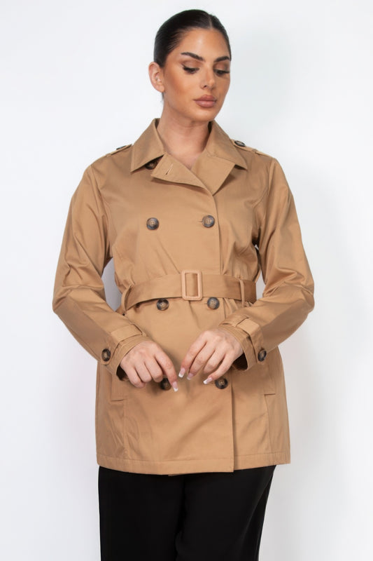 Double-breasted Notch Belted Coat - AV Fashion’s