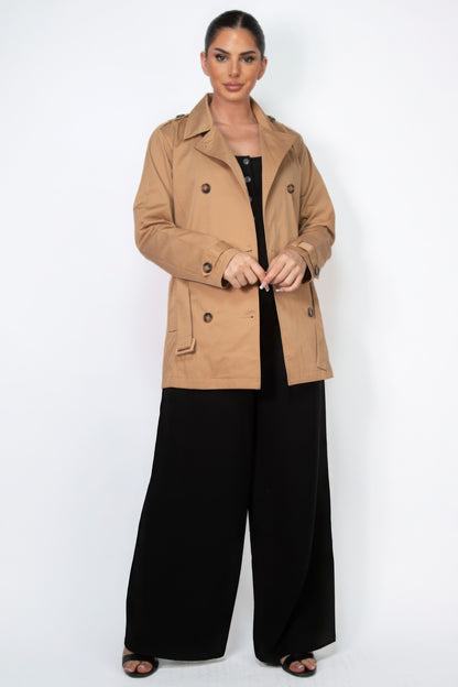Double-breasted Notch Belted Coat - AV Fashion’s