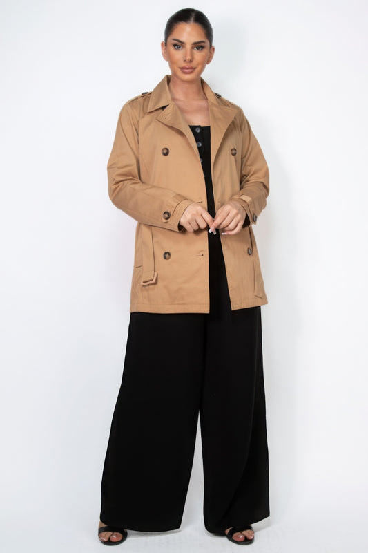 Double-breasted Notch Belted Coat - AV Fashion’s