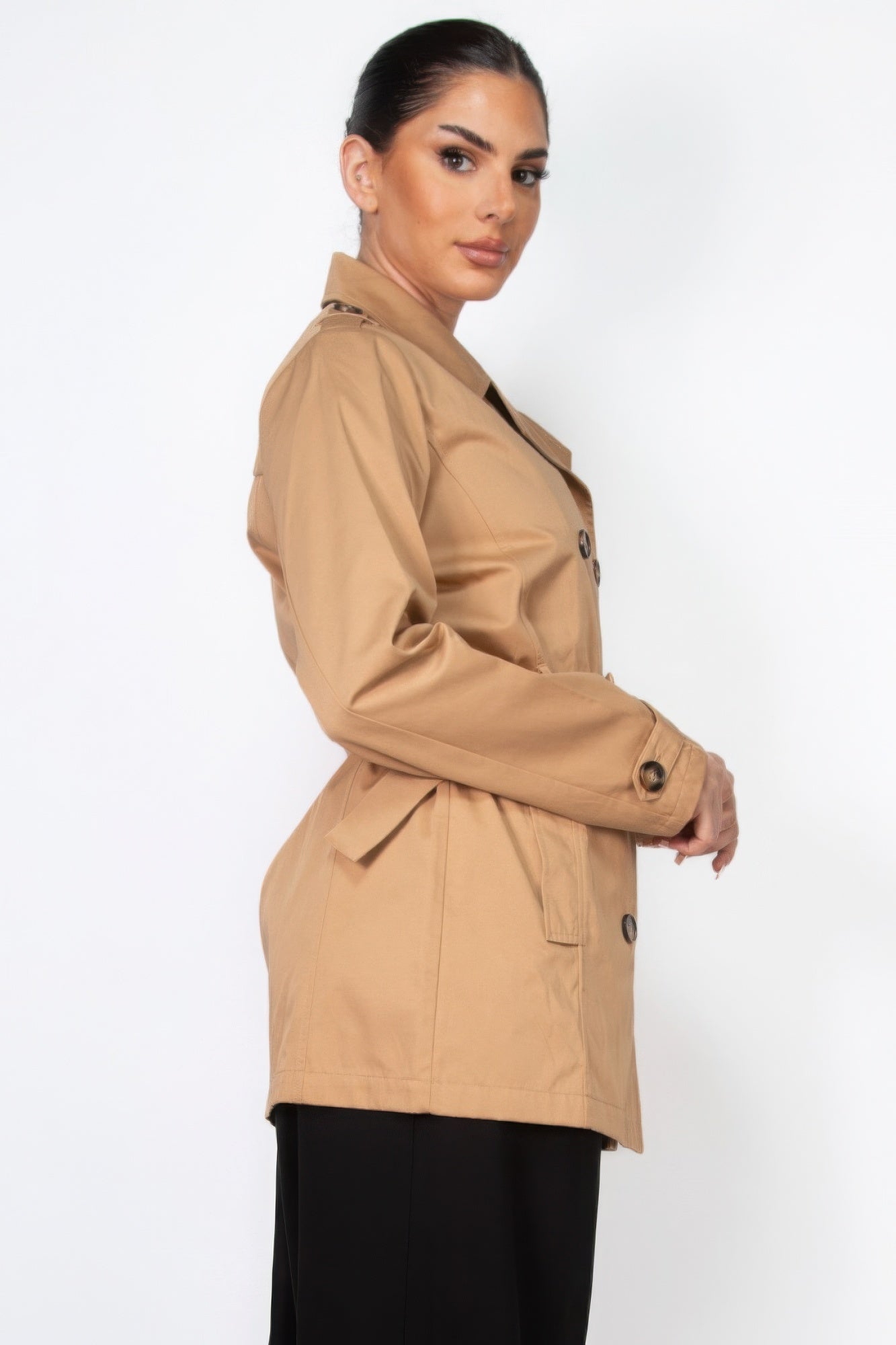 Double-breasted Notch Belted Coat - AV Fashion’s