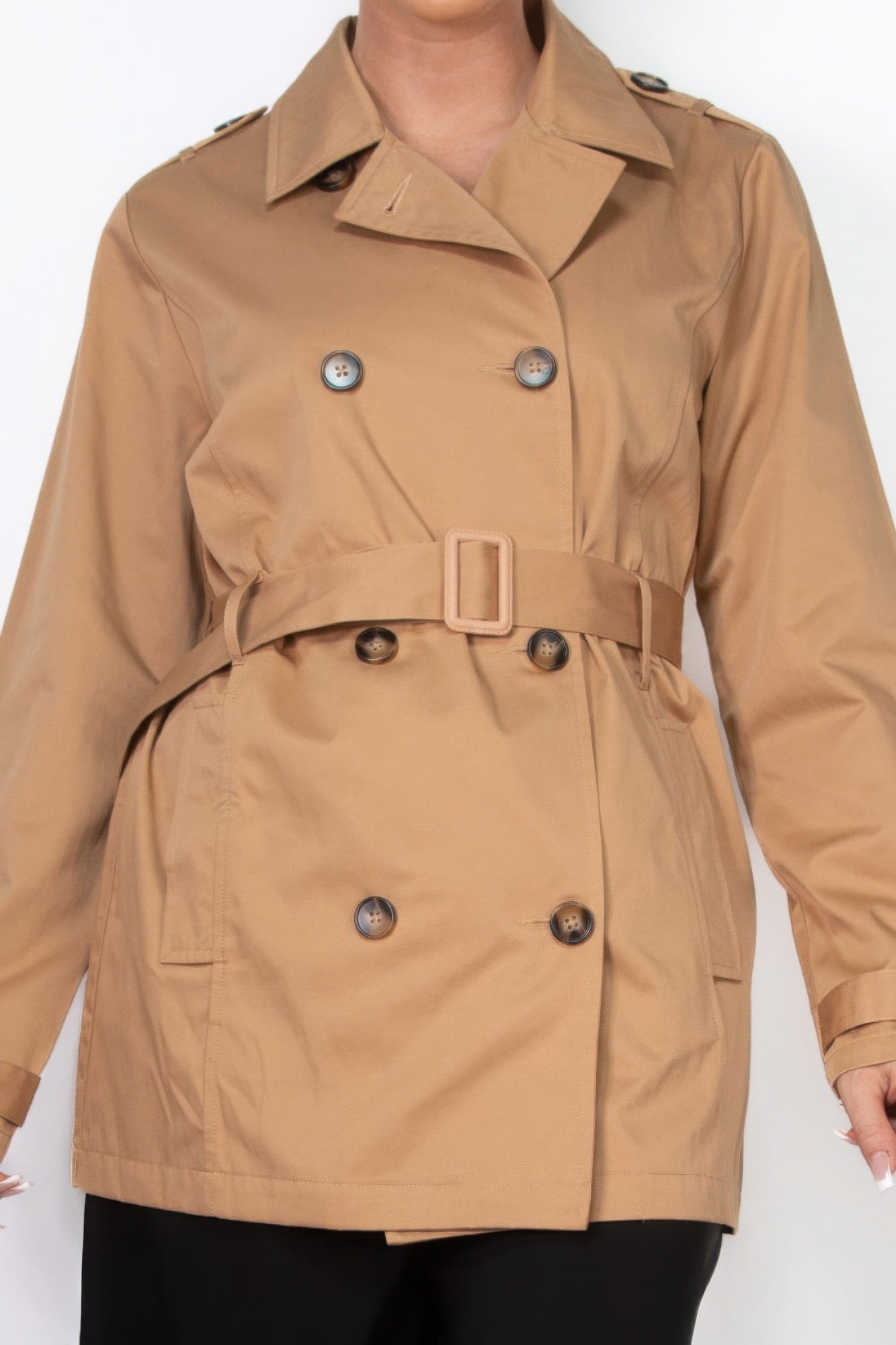 Double-breasted Notch Belted Coat - AV Fashion’s