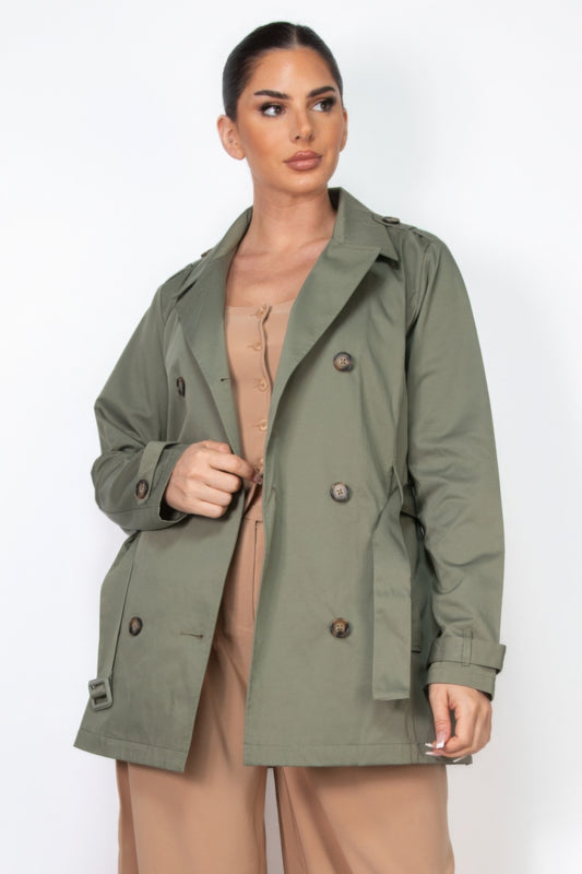 Double-breasted Notch Belted Coat - AV Fashion’s