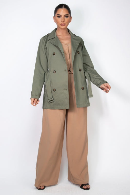 Double-breasted Notch Belted Coat - AV Fashion’s