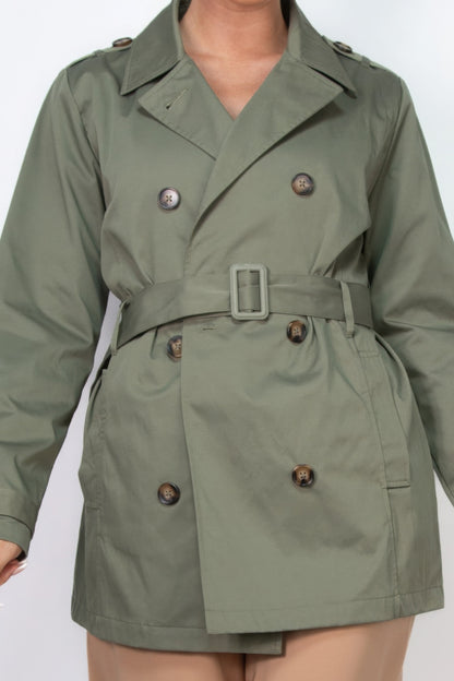 Double-breasted Notch Belted Coat - AV Fashion’s