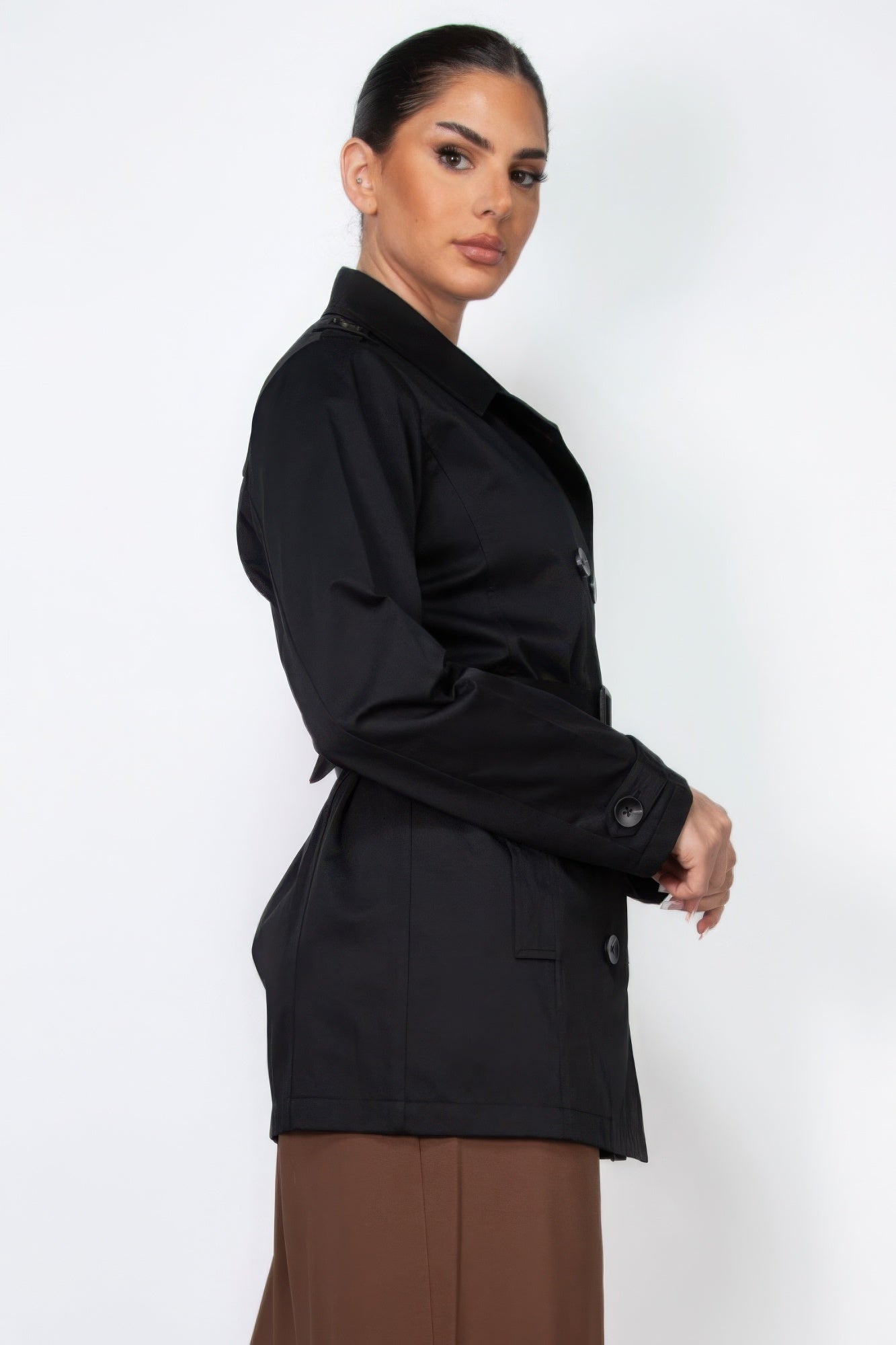Double-breasted Notch Belted Coat - AV Fashion’s