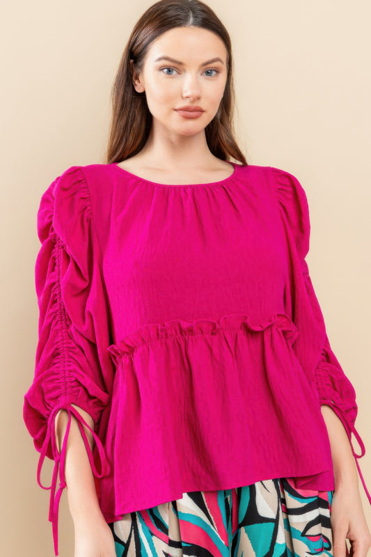 Round Neckline Babydoll Top - AV Fashion’s
