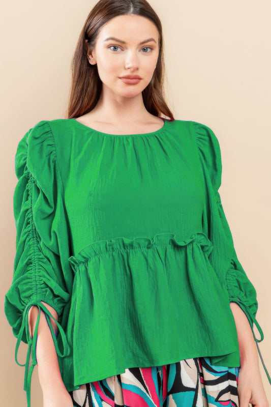 Round Neckline Babydoll Top - AV Fashion’s