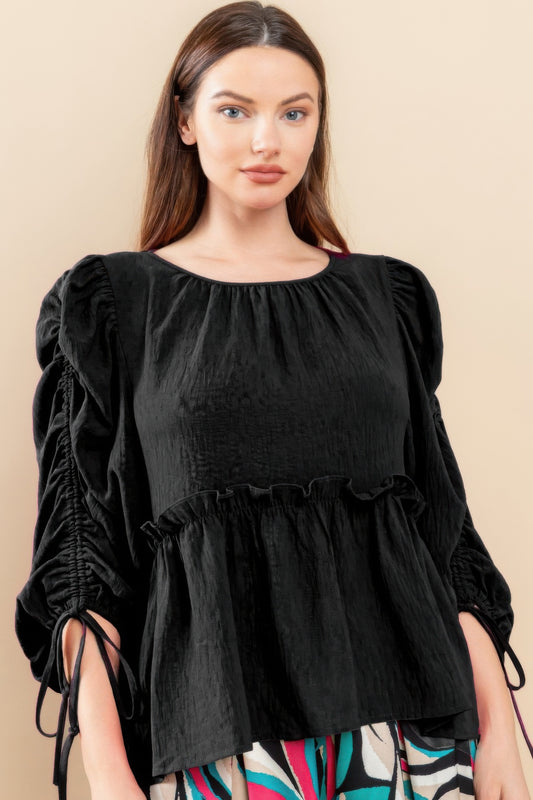 Round Neckline Babydoll Top - AV Fashion’s