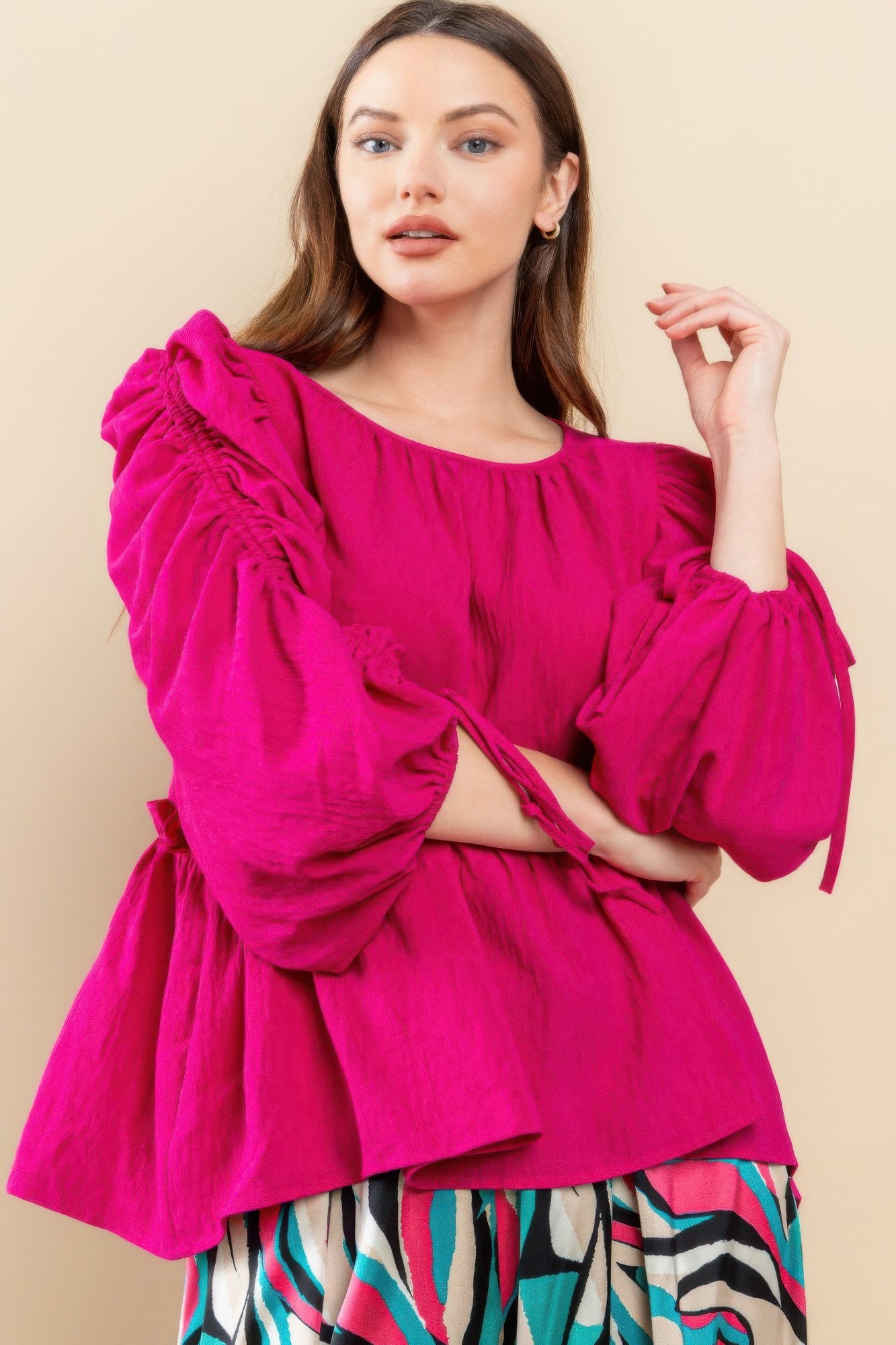 Round Neckline Babydoll Top - AV Fashion’s