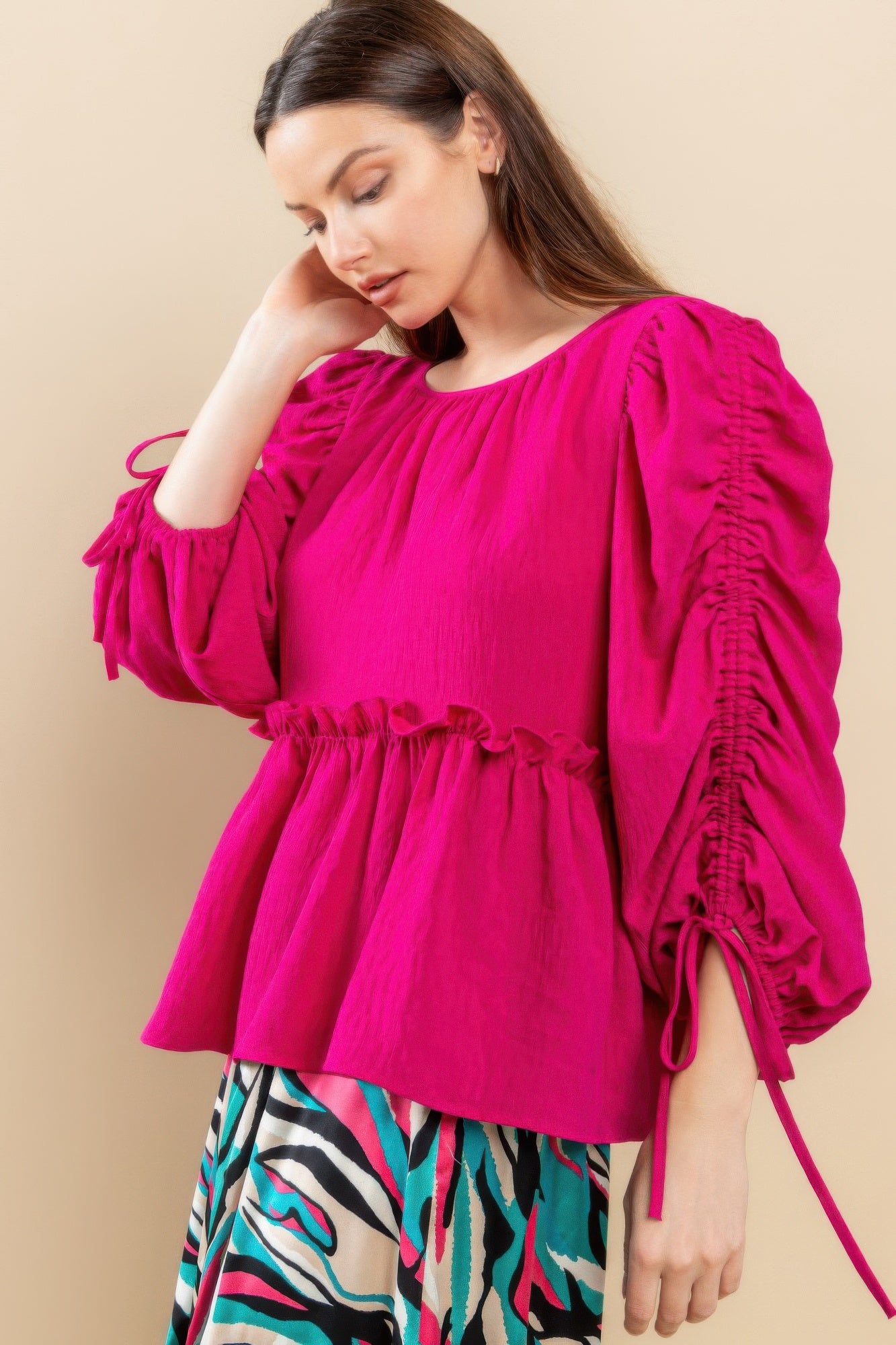 Round Neckline Babydoll Top - AV Fashion’s