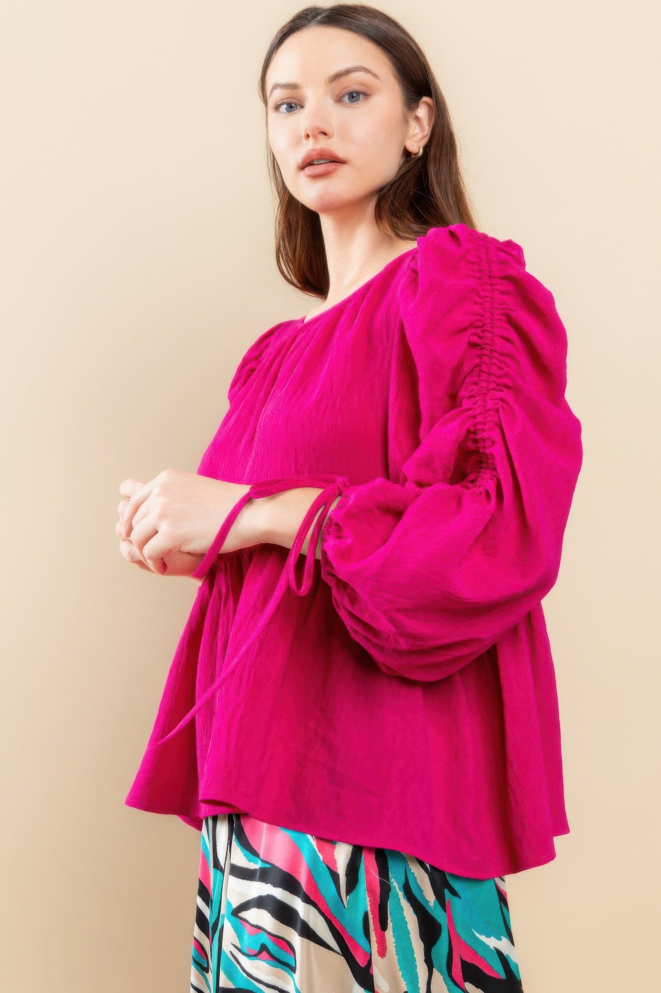 Round Neckline Babydoll Top - AV Fashion’s