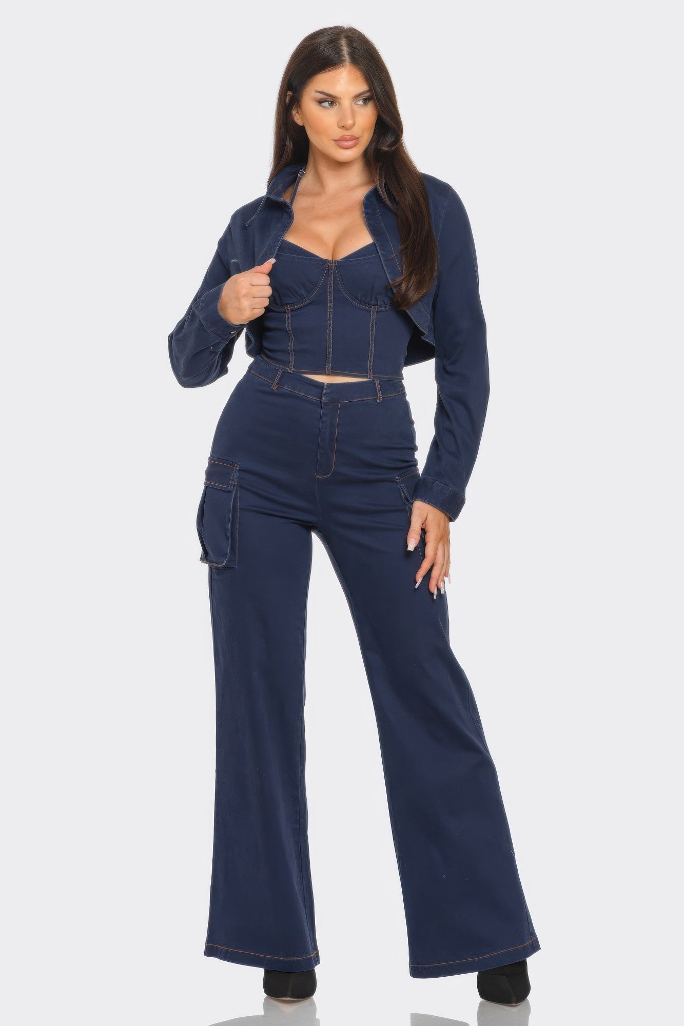 Crop Jacket 3pcs Set - AV Fashion’s