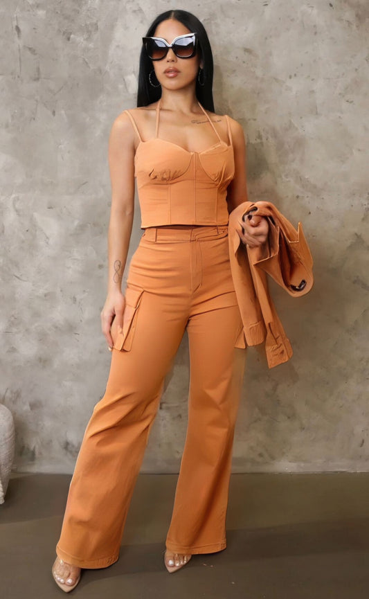 Crop Jacket 3pcs Set - AV Fashion’s