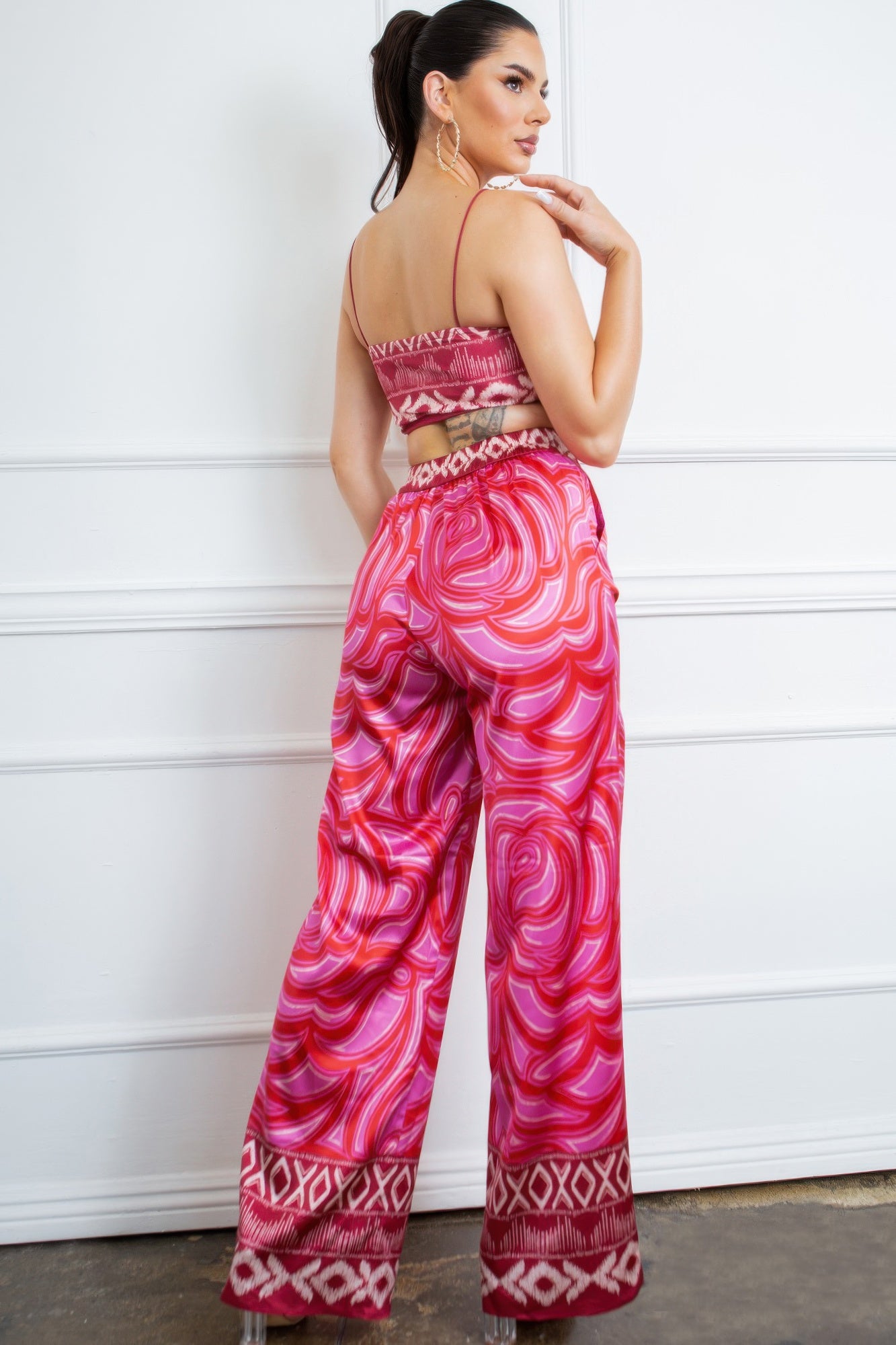 Bra Top And Wide Leg Pants Set - AV Fashion’s