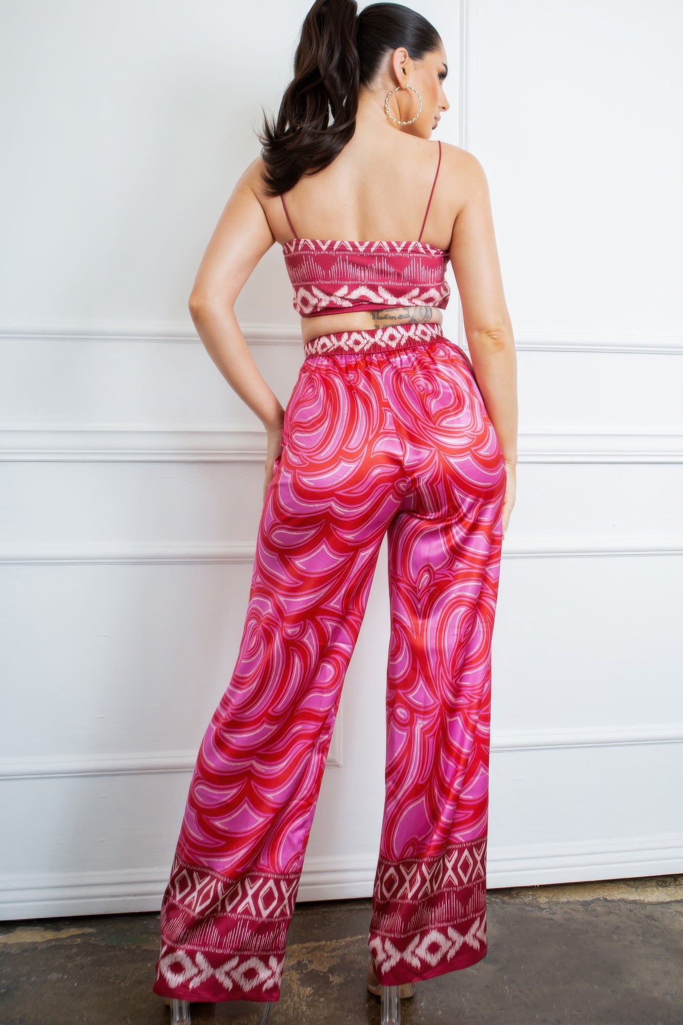 Bra Top And Wide Leg Pants Set - AV Fashion’s