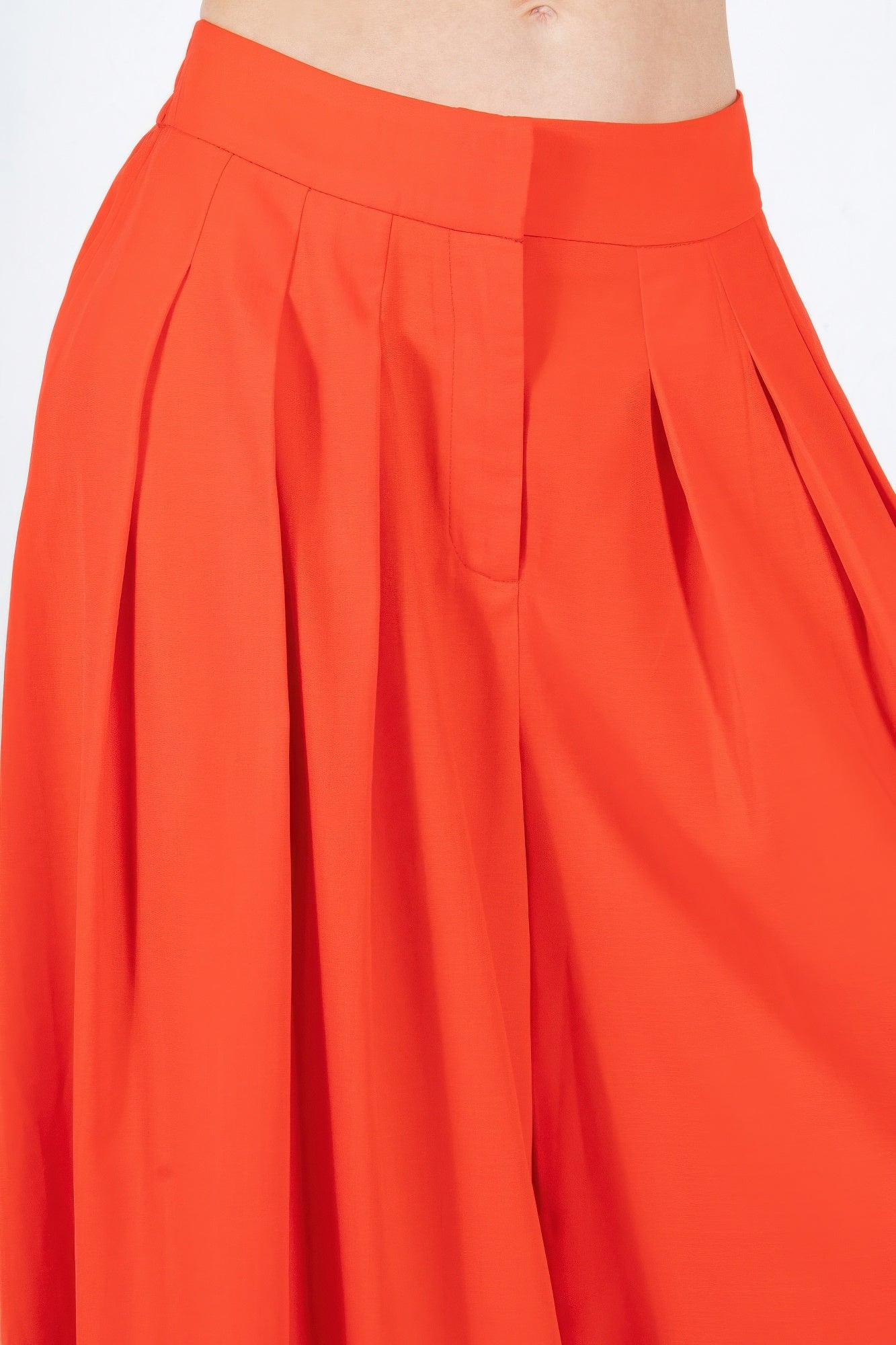 Large Hem Wide Leg Pleated Solid Pants - AV Fashion’s