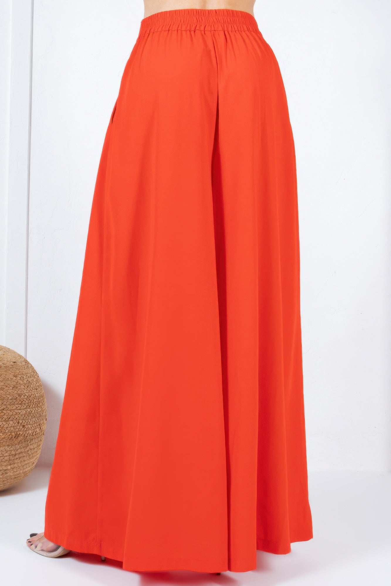 Large Hem Wide Leg Pleated Solid Pants - AV Fashion’s
