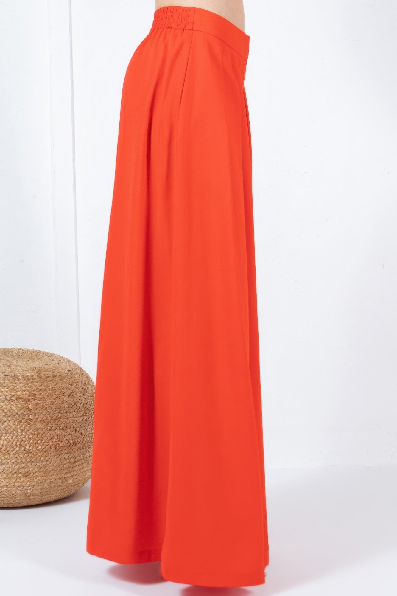 Large Hem Wide Leg Pleated Solid Pants - AV Fashion’s