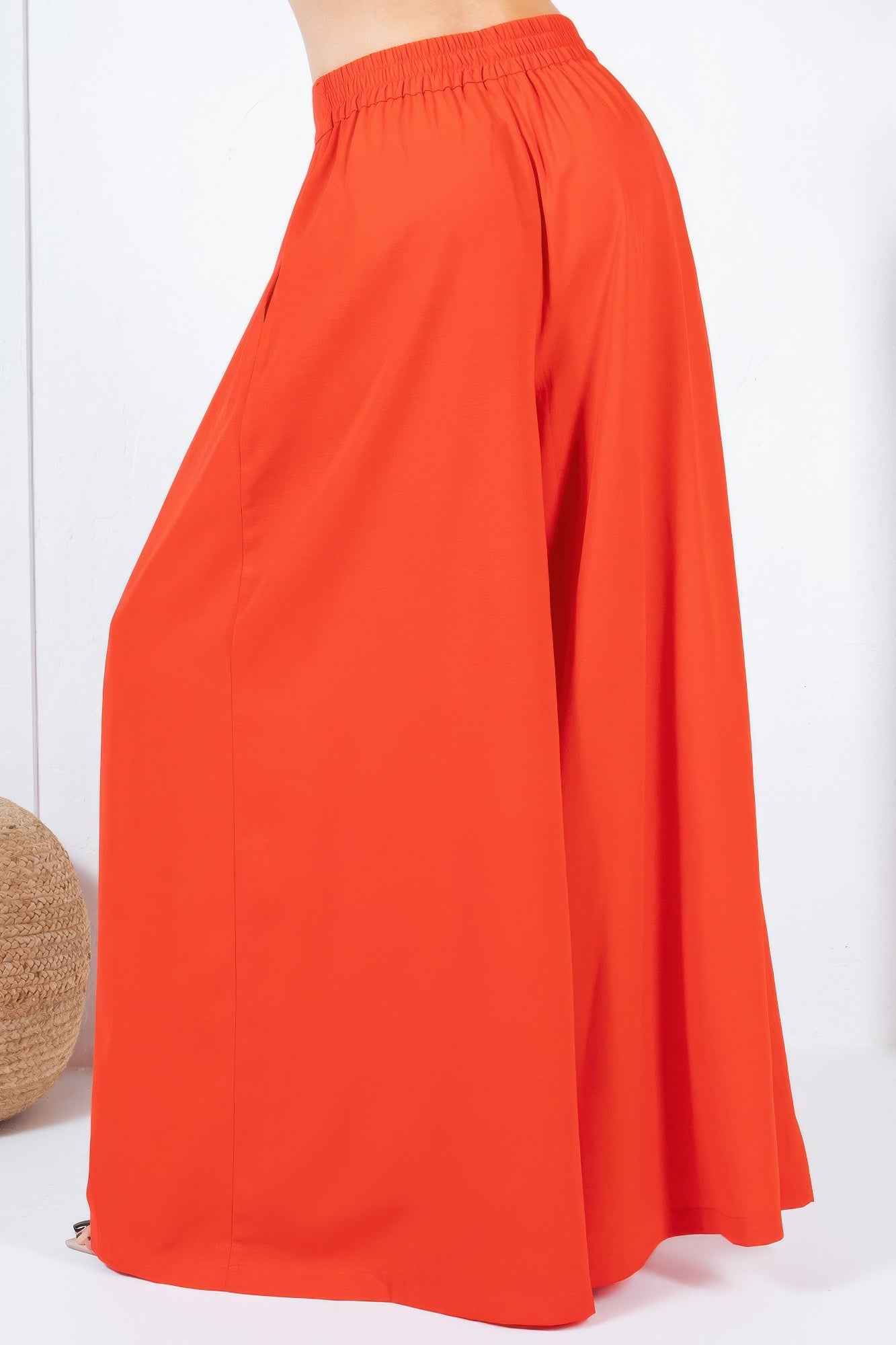 Large Hem Wide Leg Pleated Solid Pants - AV Fashion’s
