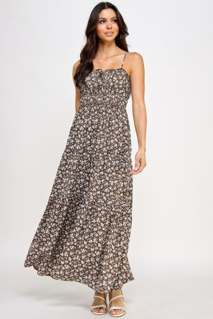 Floral Smocked Ruffle Maxi Dress - AV Fashion’s