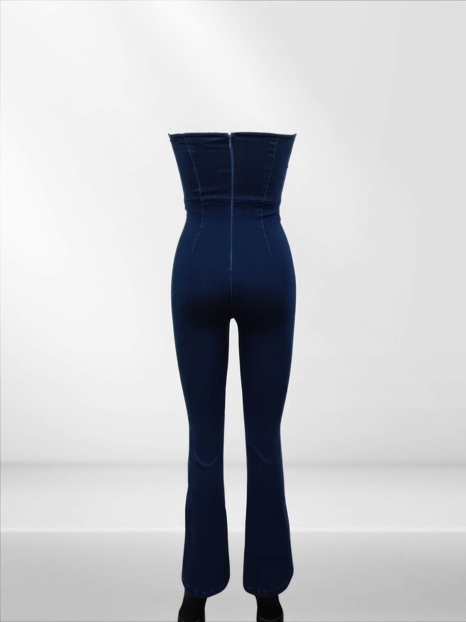 Lace Up Detail Denim Jumpsuit - AV Fashion’s