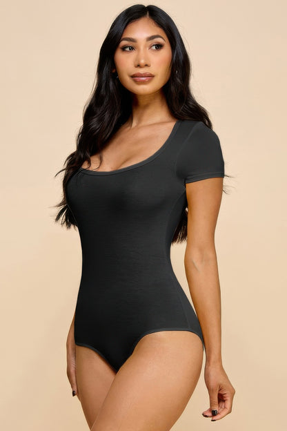 Short Sleeve V-neck Basic Bodysuit - AV Fashion’s