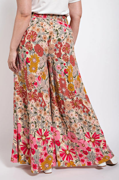 Flare Wide Leg And Waist Smocked Pants With Side Pocket - AV Fashion’s