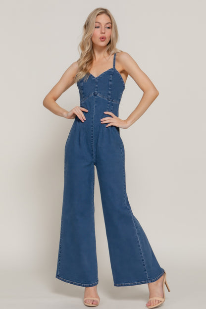 Cami Stretch Denim Jumpsuit - AV Fashion’s