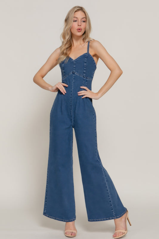 Cami Stretch Denim Jumpsuit - AV Fashion’s