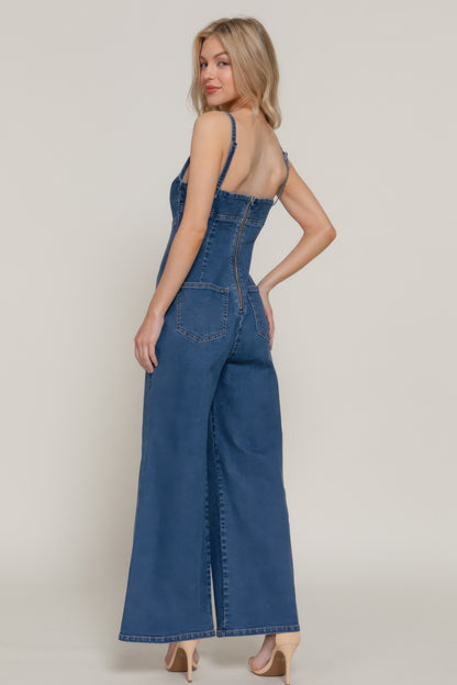 Cami Stretch Denim Jumpsuit - AV Fashion’s