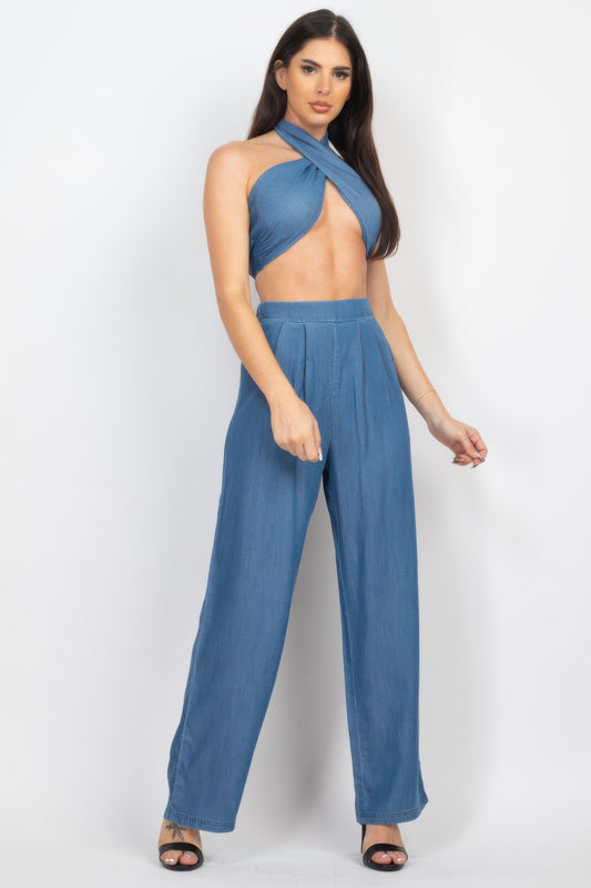 Tube Tied Top & Wide Pants Set - AV Fashion’s