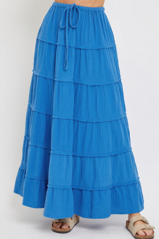 Cotton Gauze Tiered Maxi Skirt - AV Fashion’s
