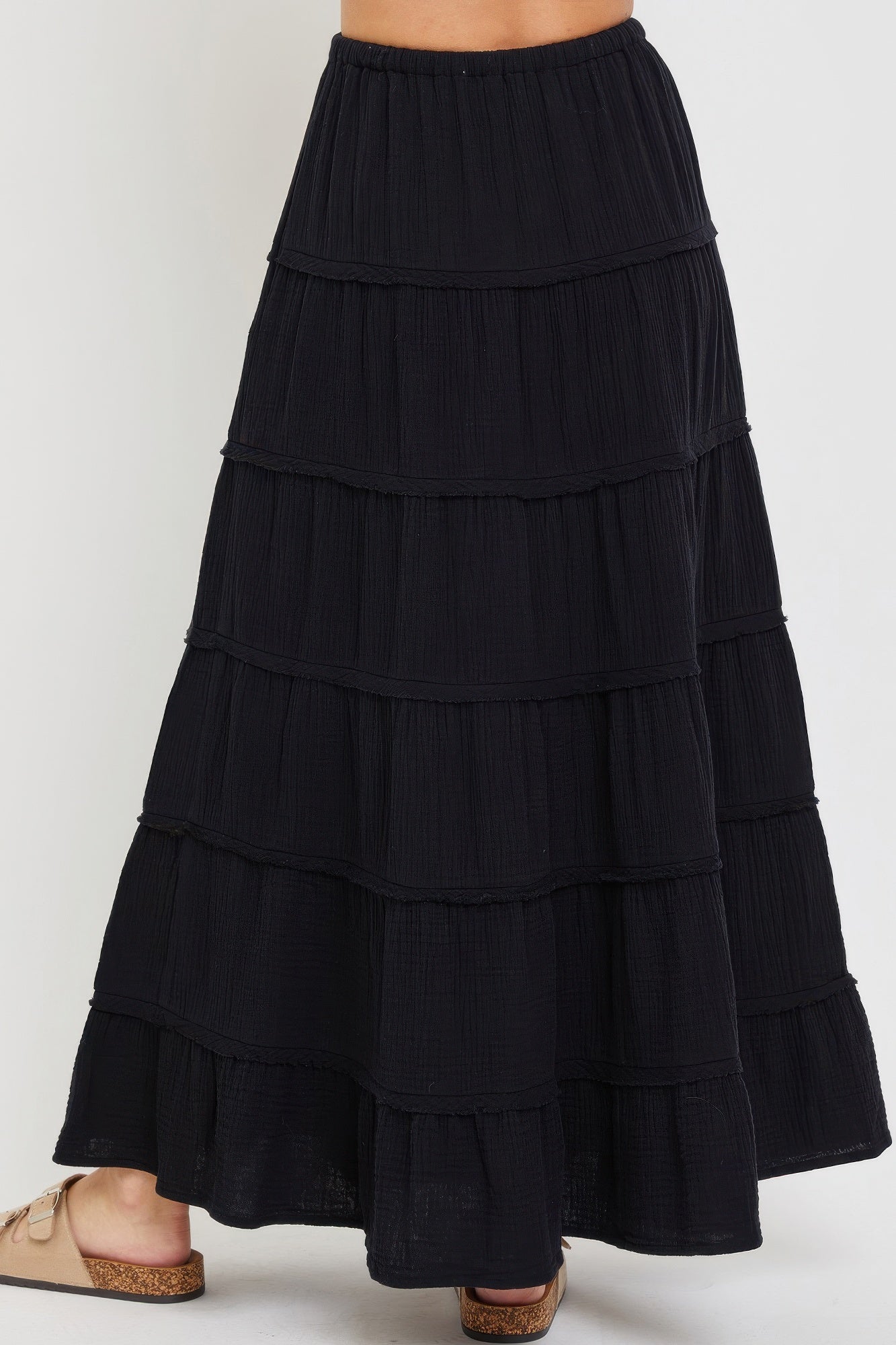 Cotton Gauze Tiered Maxi Skirt - AV Fashion’s
