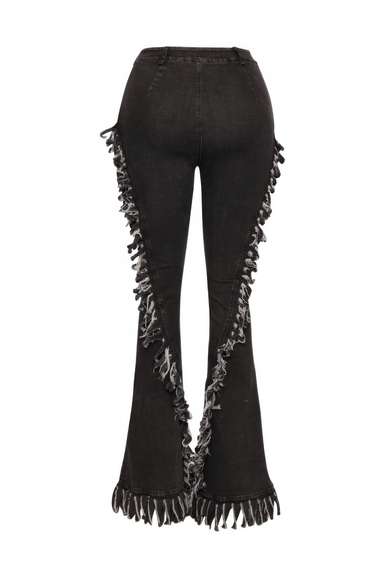 Distressed Fringe Denim Flared Pant - AV Fashion’s