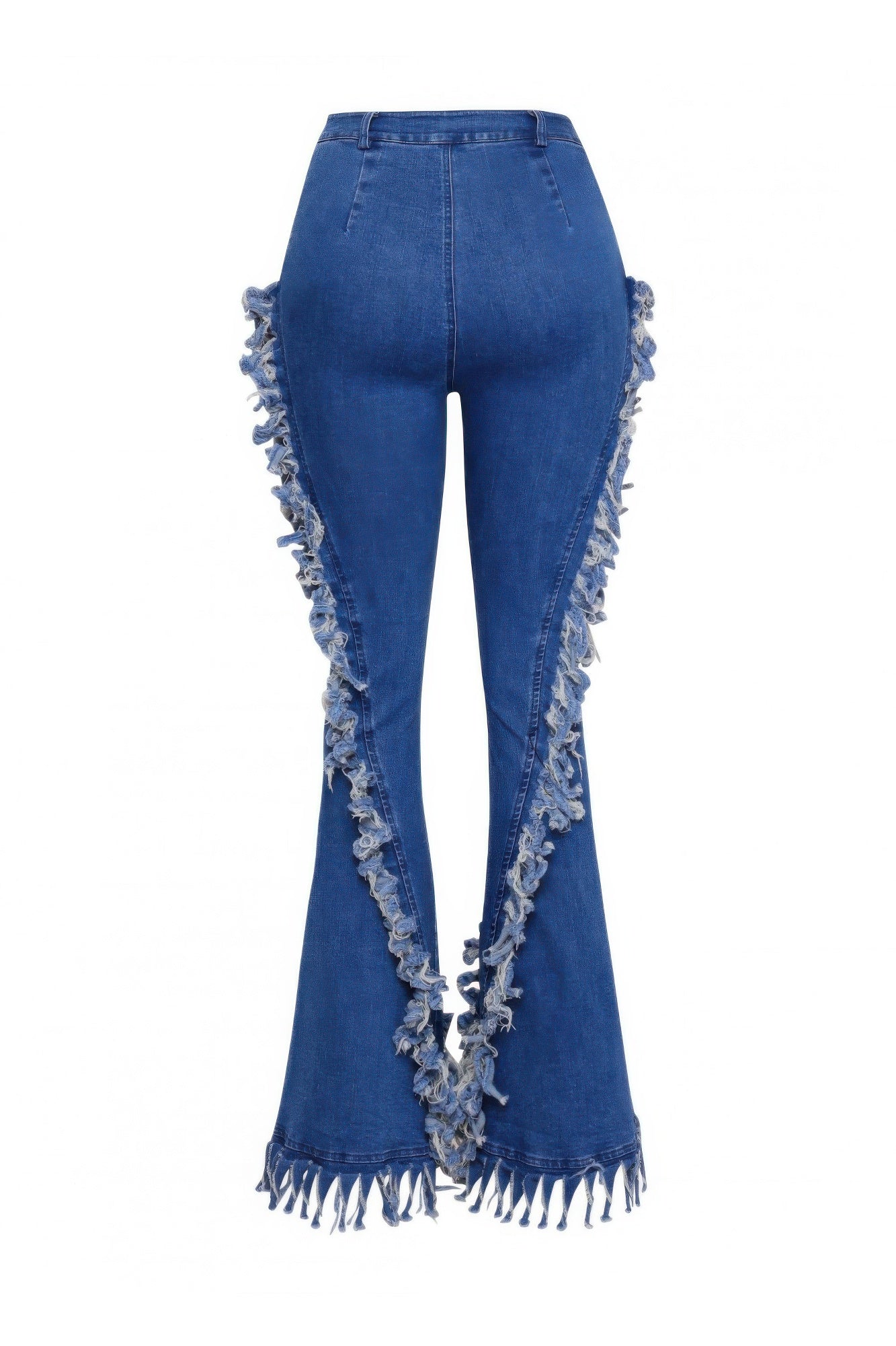 Distressed Fringe Denim Flared Pant - AV Fashion’s