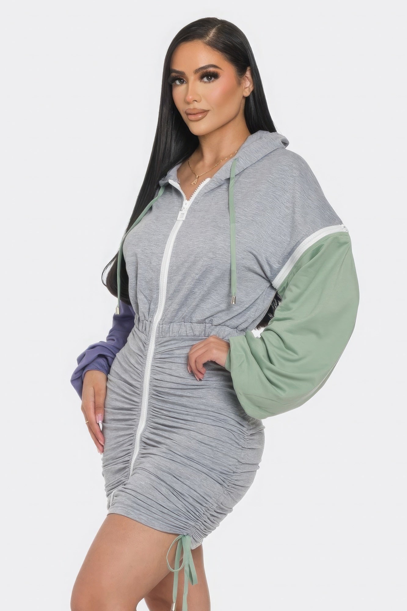 Detachable Zipper Mini Dress - AV Fashion’s