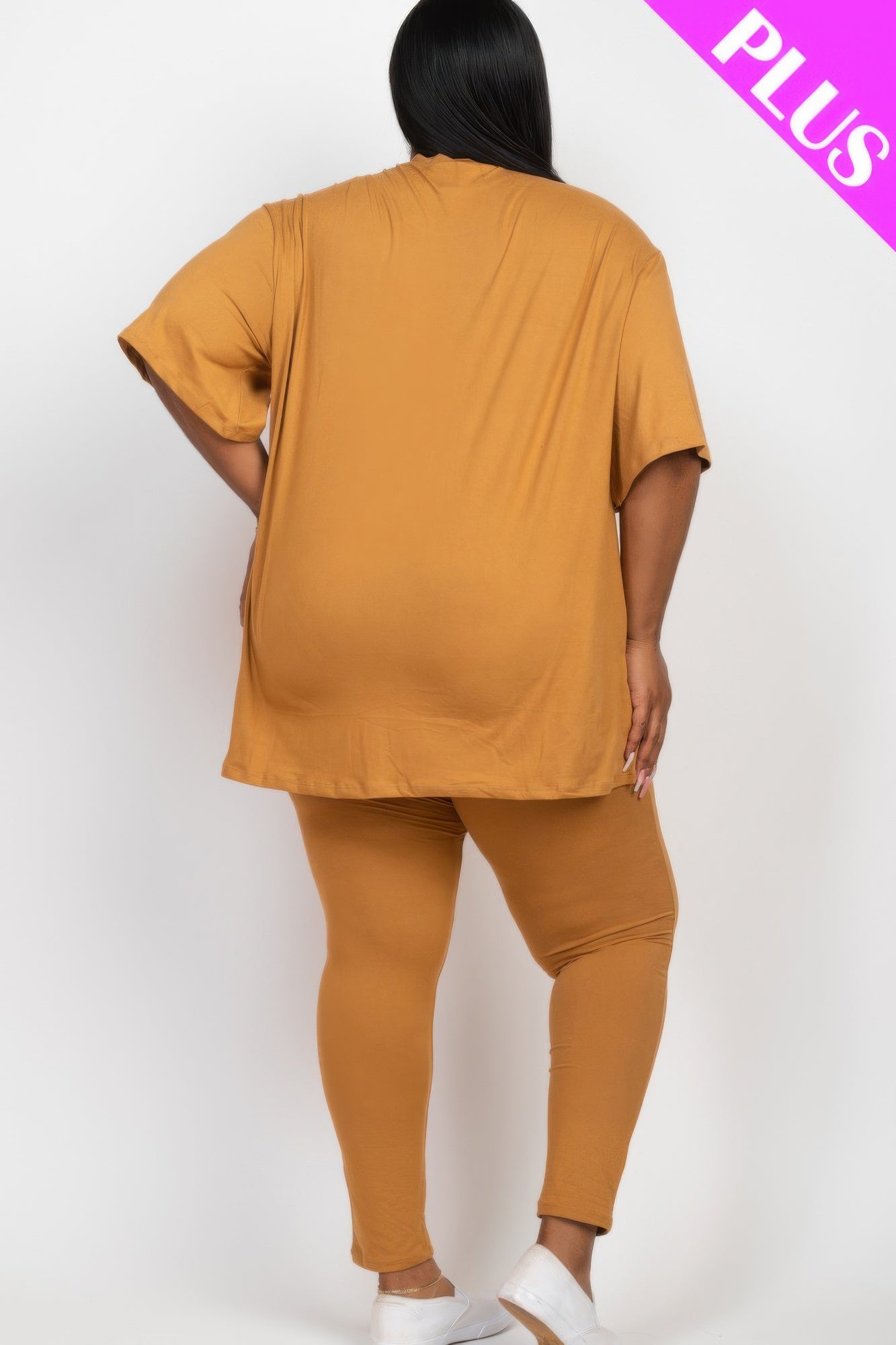 Plus Size Oversized T-shirt & Leggings Set - AV Fashion’s