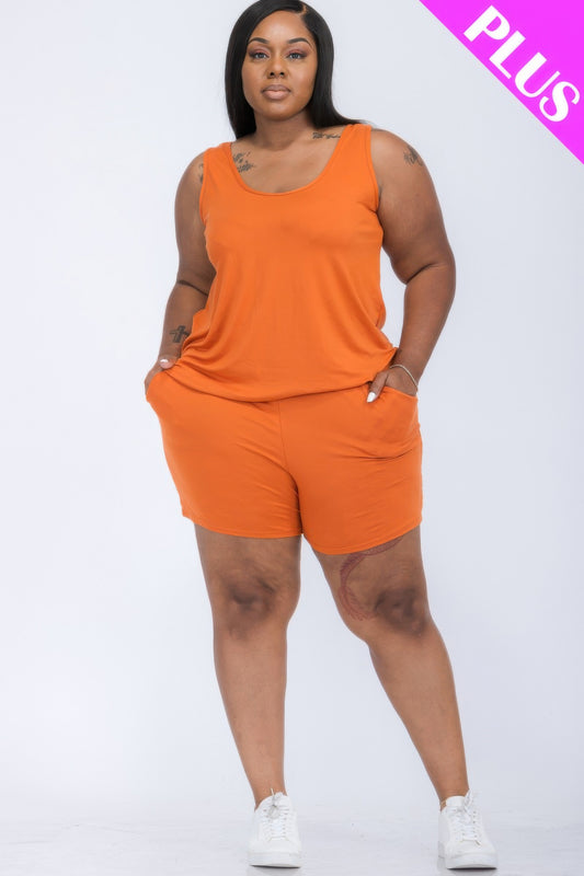 Plus Comfy Tank Top & Shorts Set - AV Fashion’s