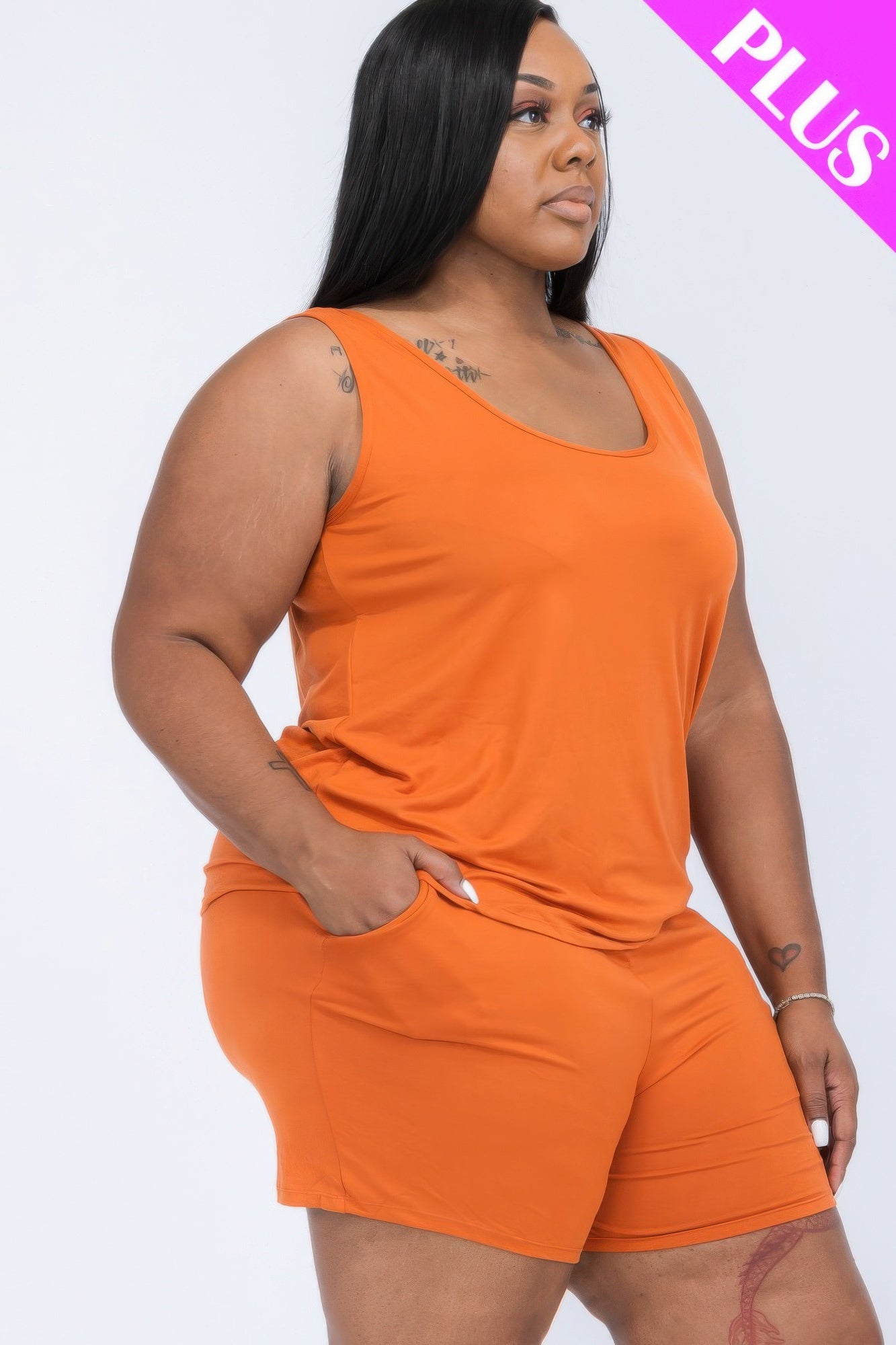 Plus Comfy Tank Top & Shorts Set - AV Fashion’s