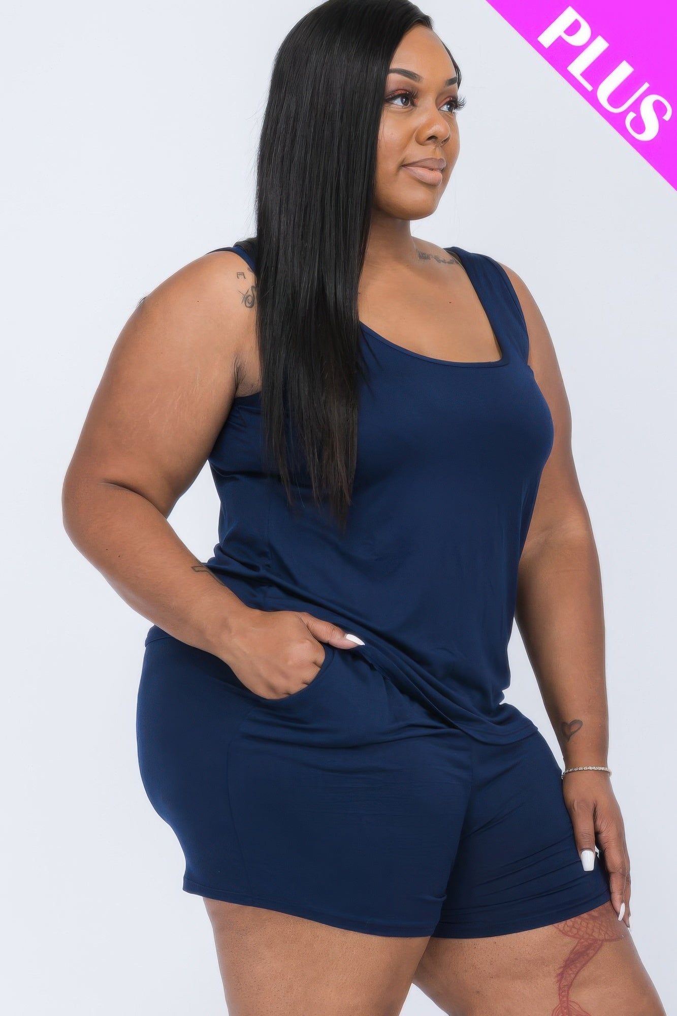 Plus Comfy Tank Top & Shorts Set - AV Fashion’s