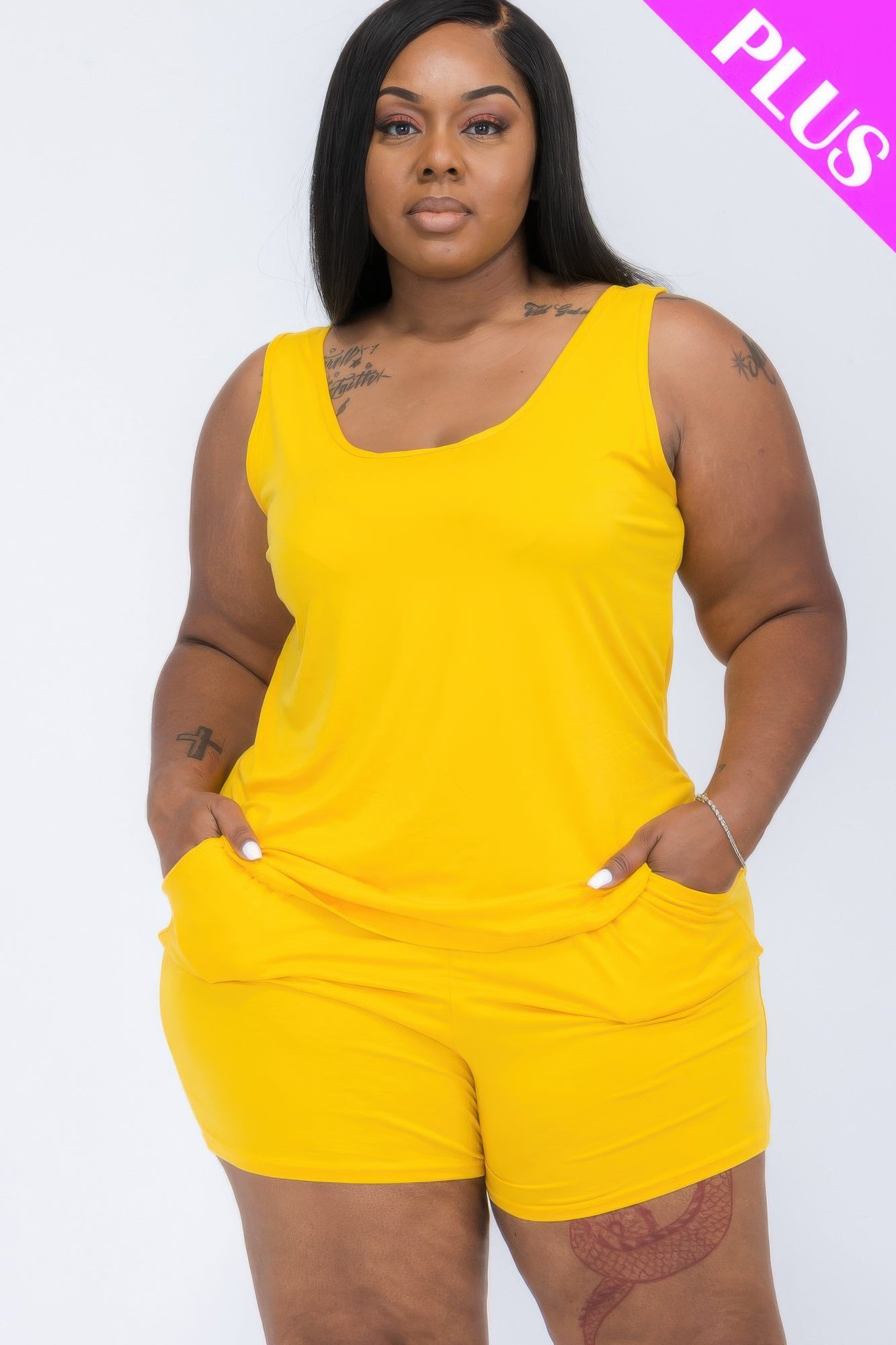 Plus Comfy Tank Top & Shorts Set - AV Fashion’s