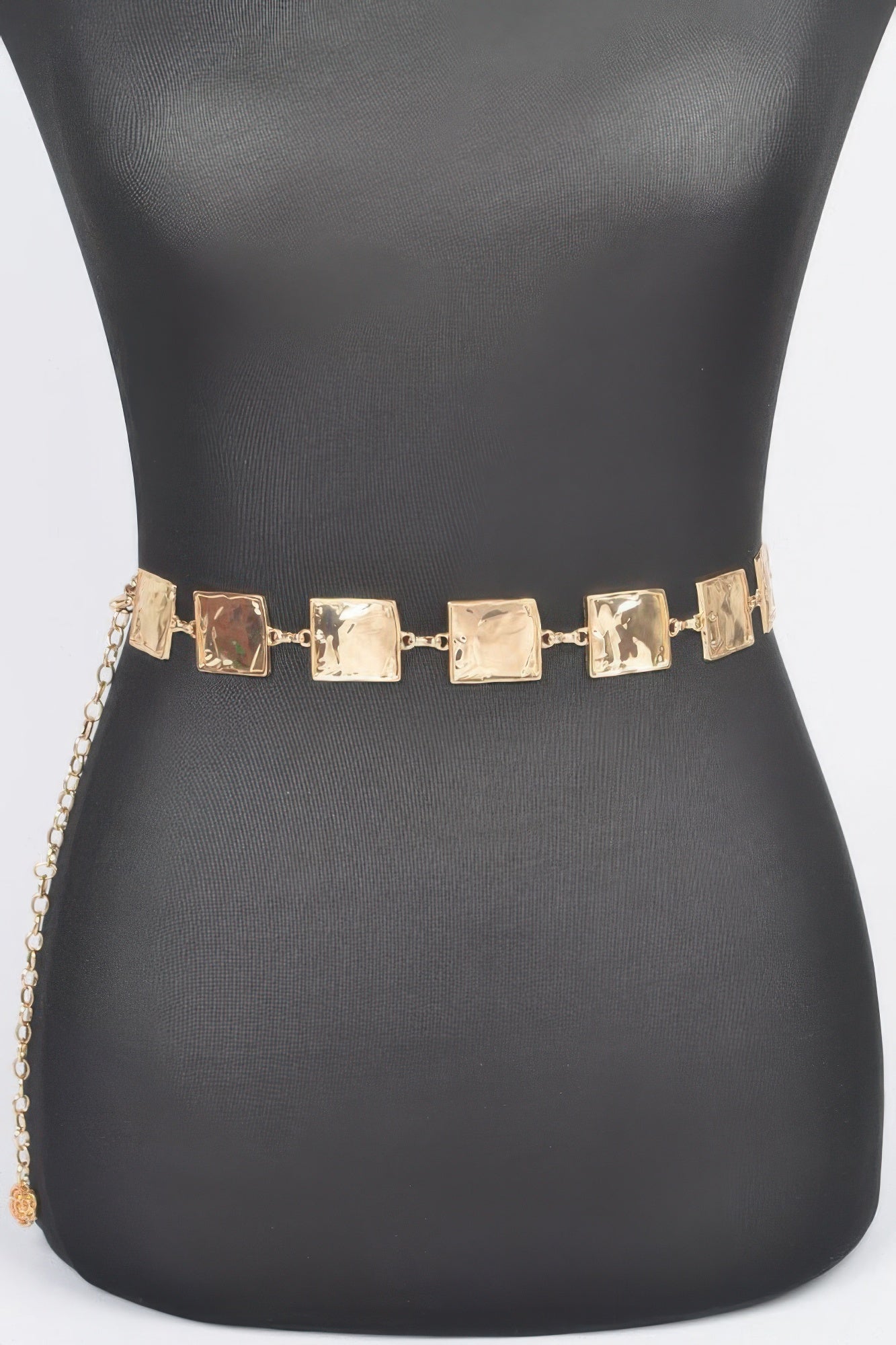 Hammered Square Metal Chain Belt - AV Fashion’s