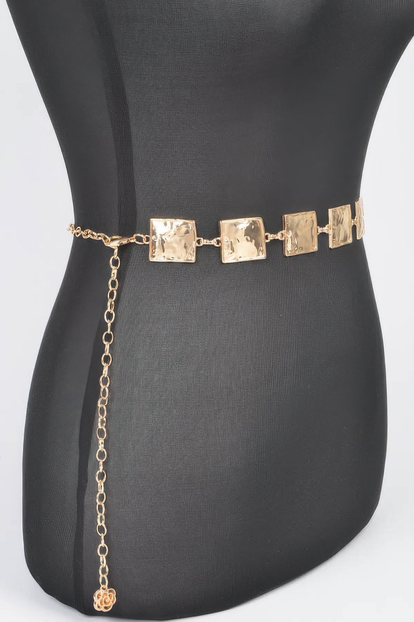 Hammered Square Metal Chain Belt - AV Fashion’s