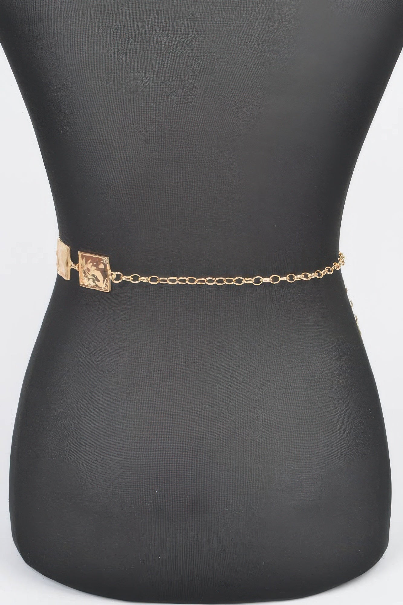 Hammered Square Metal Chain Belt - AV Fashion’s
