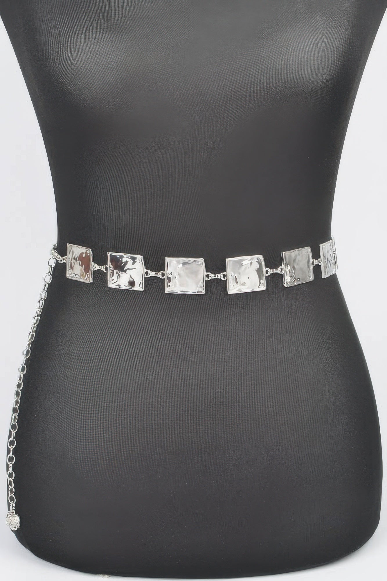 Hammered Square Metal Chain Belt - AV Fashion’s