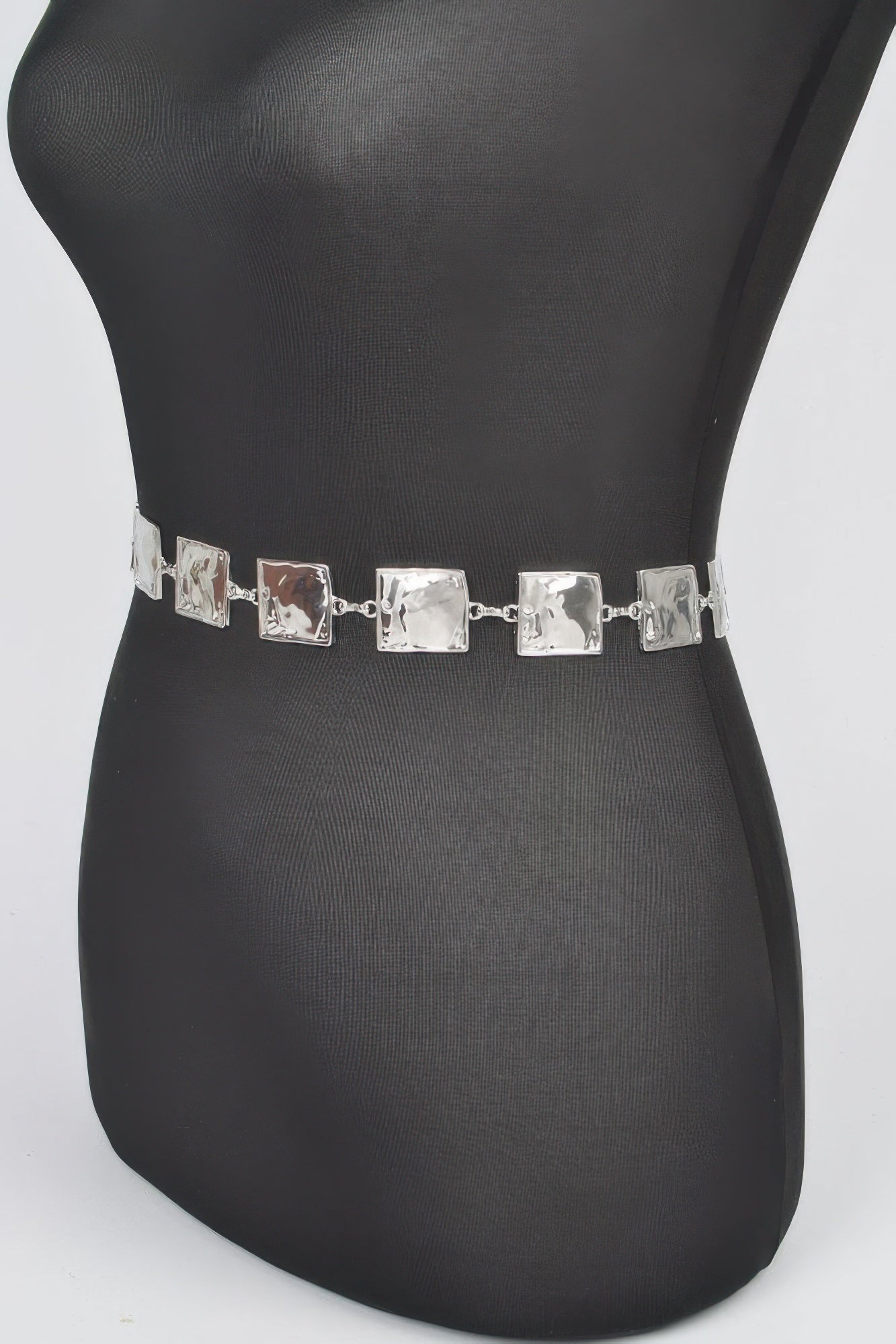 Hammered Square Metal Chain Belt - AV Fashion’s