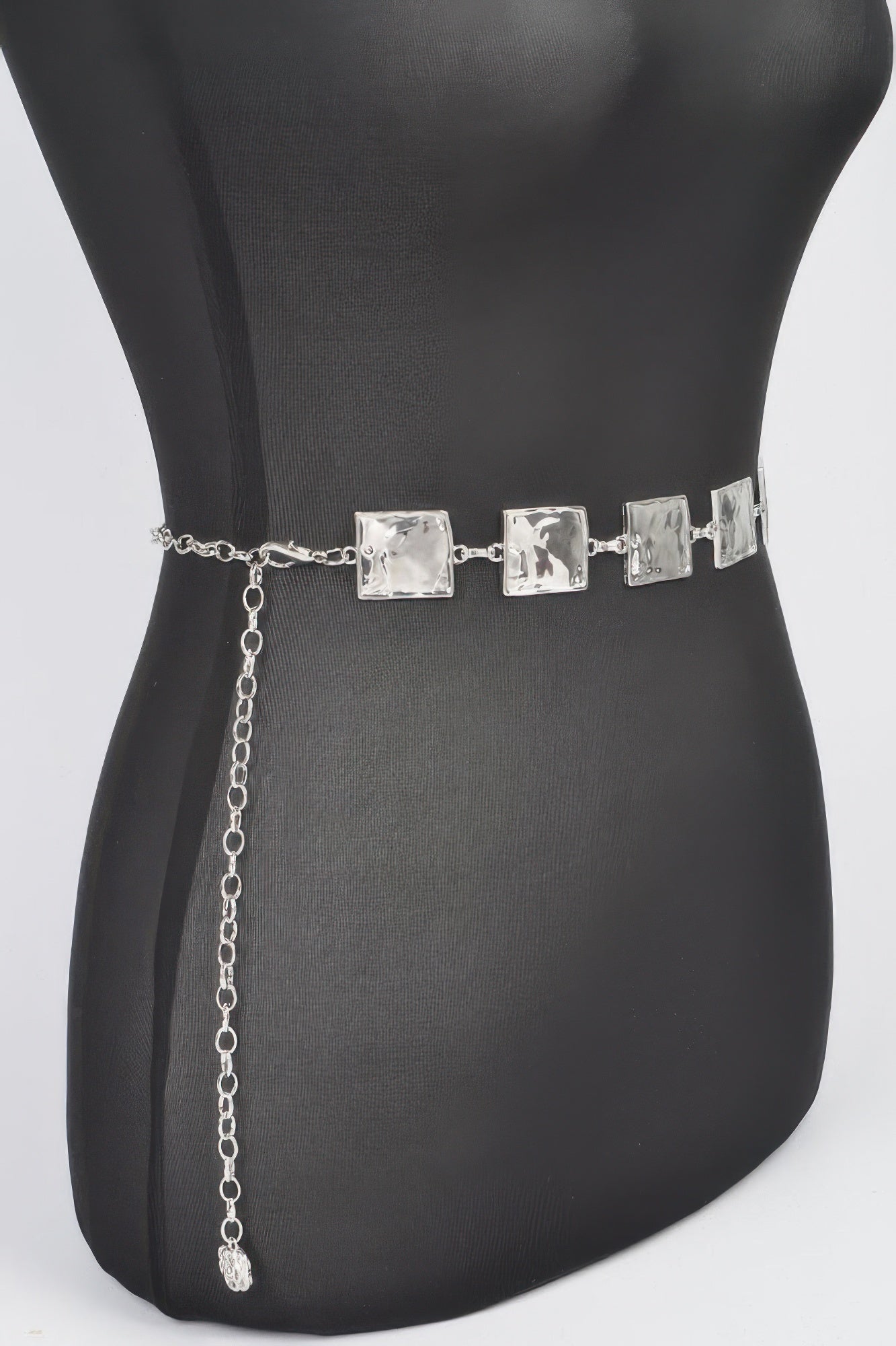 Hammered Square Metal Chain Belt - AV Fashion’s
